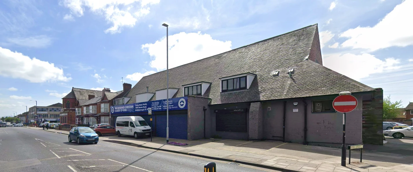 Church location on Marton Road in Middlesbrough
